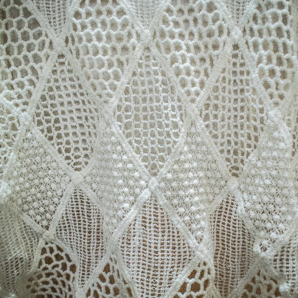 Off White Cotton Crochet Knit Flare Crop top (M) - NWOT - Picture 6 of 8